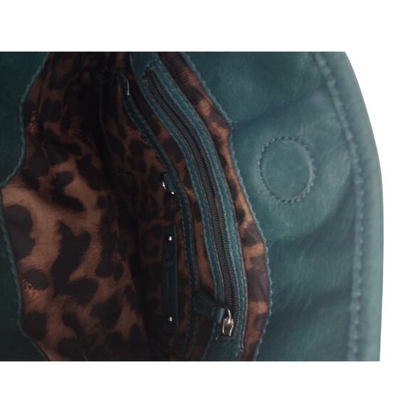 B.Makowsky Crossbody Kelly Green Butter Soft Leather Purse Bag - Picture 3 of 8